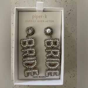 Piper K Hand Beaded Bride Earrings